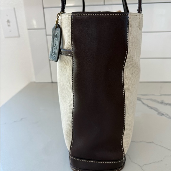Vintage Coach Canvas with Mahogany leather Shoulder Bag - Picture 5 of 10